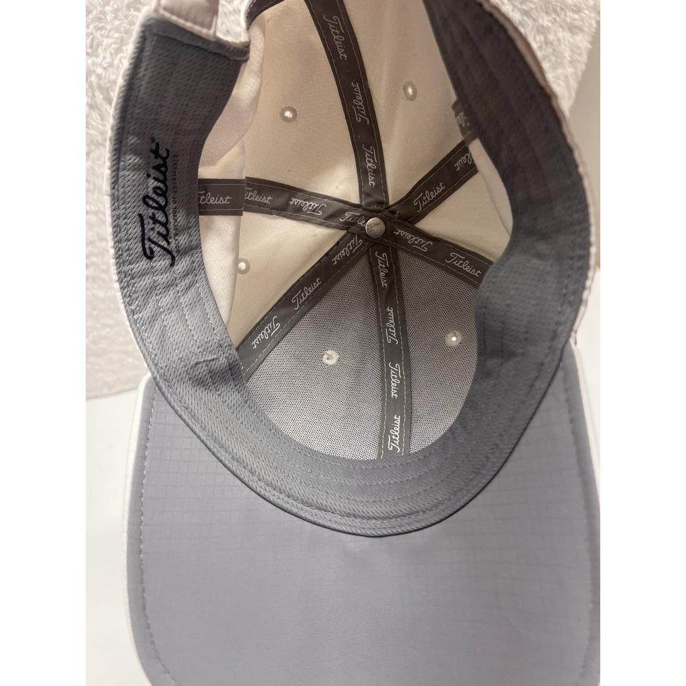 Titleist Performance Ball Marker Golf Hat Cap Strap Back White Black Script Logo - Picture 3 of 8